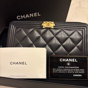 Chanel Boy Wallet on Chain Crossbody Black